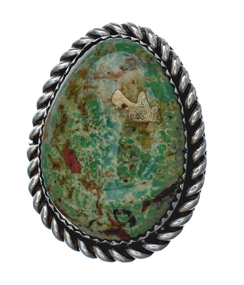 American Indian Genuine Sterling Silver Kingman Turquoise Ring Size 9 NN20203